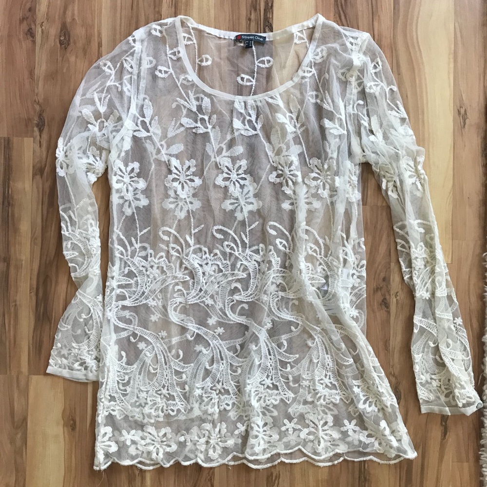 Lace White Mini Dress - Street One